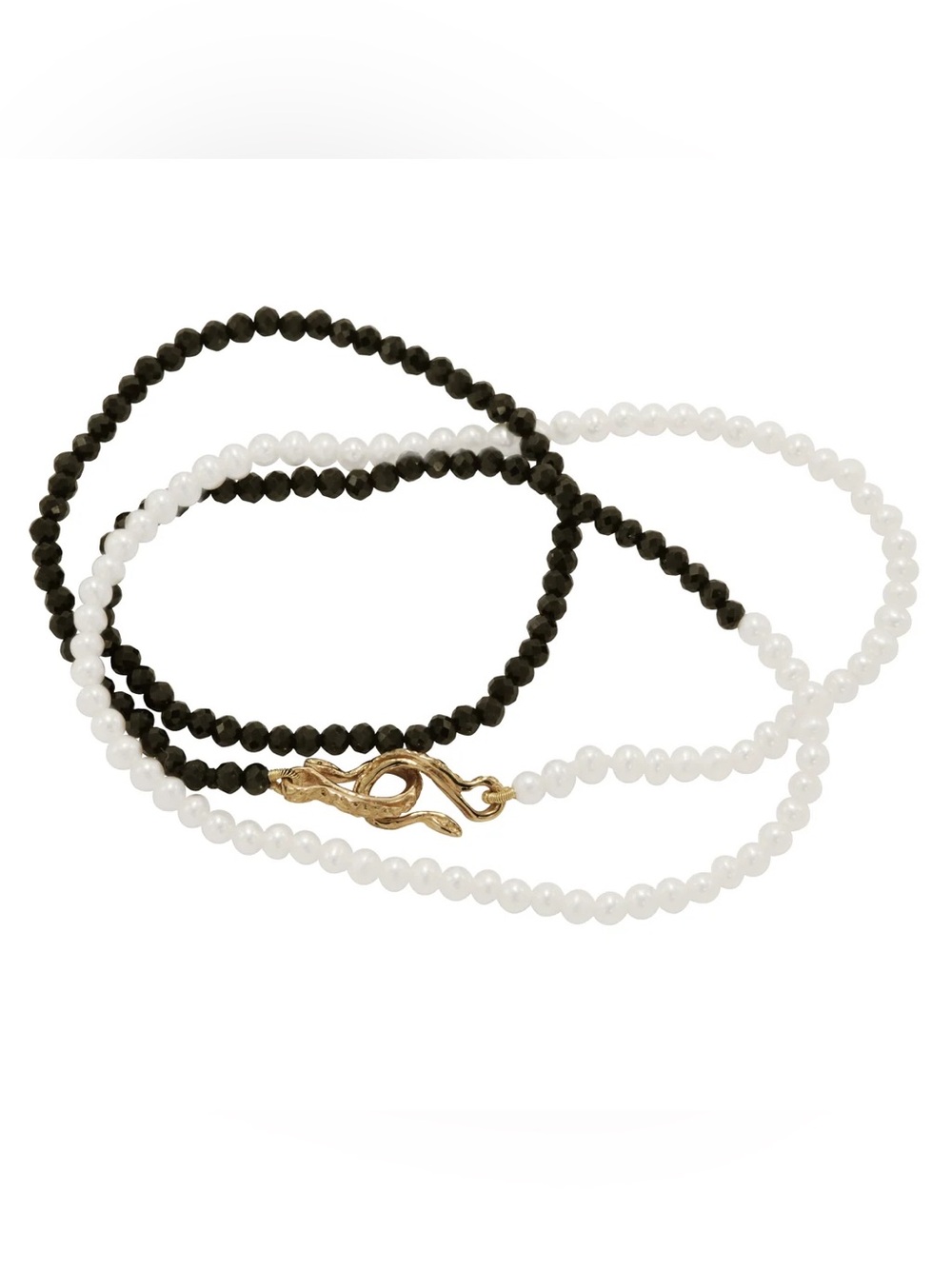 Bittersweets NY Serpentine Delilah Necklace Pearl and Garnet